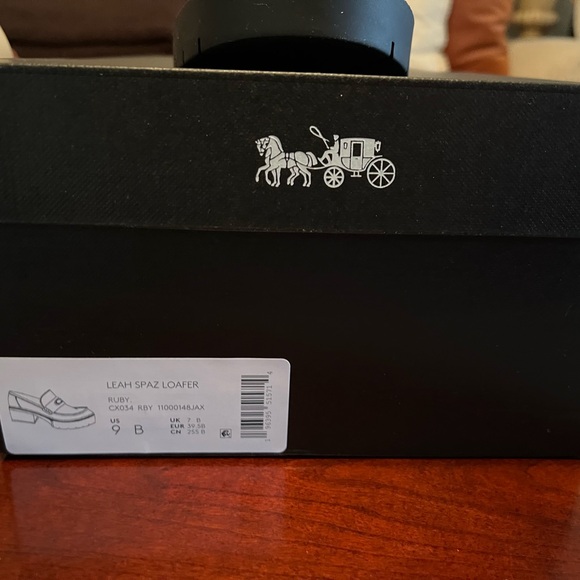 Coach Leah Leather Lug Sole Block Heel Platform Loafers brand new in box - Picture 7 of 8